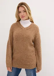 Pull en grosse maille à col en V, bonprix
