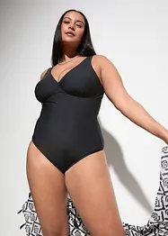 Maillot 1 pièce sculptant à décolleté plongeant, maintien modéré, bonprix