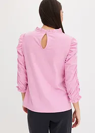 T-shirt à manches 3/4 et fronces, bonprix