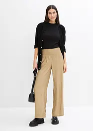 Pantalon palazzo, ceinture smockée, bonprix