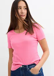 Lot de 2 T-shirts en coton côtelé, bonprix