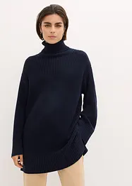 Pull col roulé oversize en coton mélangé, bonprix