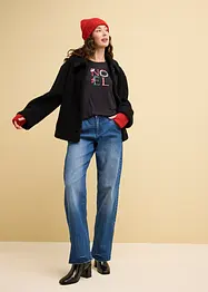 Jean large, taille haute et élastiquée, bonprix