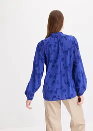 Blouse légèrement transparente avec applications florales, bonprix