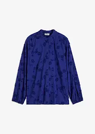 Blouse légèrement transparente avec applications florales, bonprix
