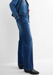 Jean droit taille haute élastiquée, loose, bonprix