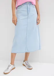 Jupe midi en jean, taille mi-haute, bonprix