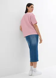 T-shirt rayé avec broderie, bonprix