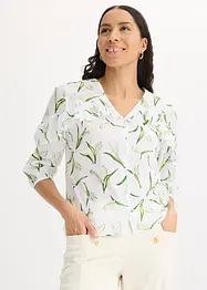 Blouse imprimée à volants, bonprix