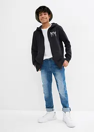 Sweat zippé à capuche en coton mélangé, bonprix