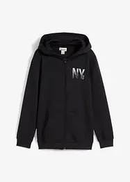 Sweat zippé à capuche en coton mélangé, bonprix