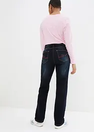 Jean droit taille mi-haute élastiquée, bonprix