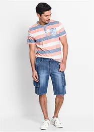 Bermuda cargo en jean, Regular, bonprix