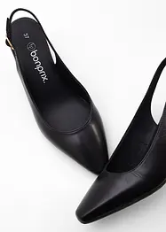 Escarpins slingback en cuir, bonprix