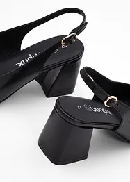 Escarpins slingback en cuir, bonprix