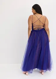 Robe longue en tulle délicat avec dentelle, bonprix