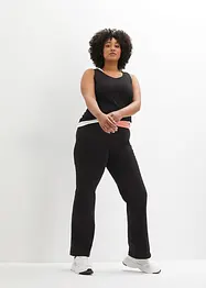 Pantalon de sport en coton, jambes évasées, bonprix