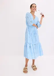 Robe midi à broderies anglaises, bonprix