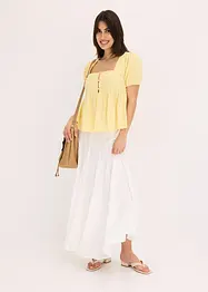 Blouse à manches bouffantes et encolure boutonnée, bonprix