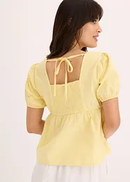 Blouse à manches bouffantes et encolure boutonnée, bonprix