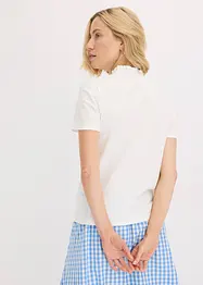 Top en coton à col volanté, bonprix