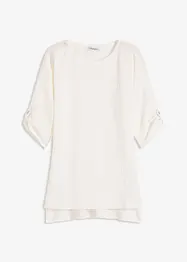 Blouse texturée avec bande de dentelle, bonprix