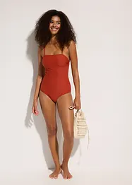 Maillot 1 pièce sculptant en matière texturée, maintien modéré, bonprix