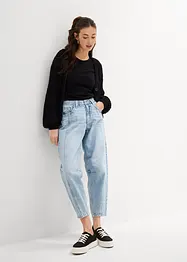 Jean barrel taille mi-haute peu extensible, cropped, bonprix