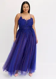Robe longue en tulle délicat avec dentelle, bonprix