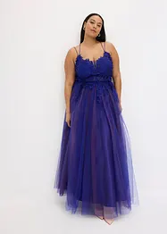 Robe longue en tulle délicat avec dentelle, bonprix