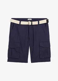 Bermuda cargo avec lin et ceinture, Regular, bonprix