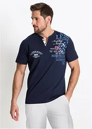 T-shirt col tunisien 100% coton, bonprix