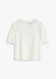 Blouse manches courtes à dentelle, bonprix