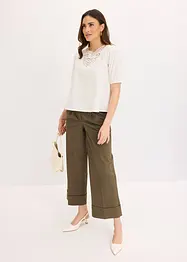 Blouse manches courtes à dentelle, bonprix