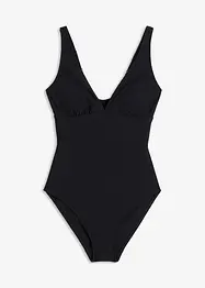 Maillot 1 pièce sculptant à décolleté plongeant, maintien modéré, bonprix
