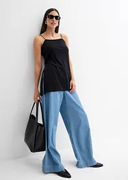 Top à fines bretelles et base asymétrique en viscose mélangée, bonprix
