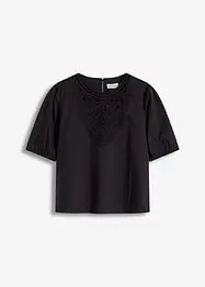 Blouse manches courtes à dentelle, bonprix