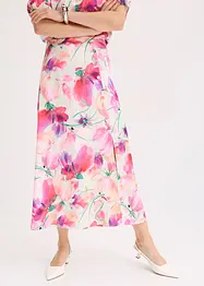 Jupe longue en satin à boutons décoratifs, bonprix