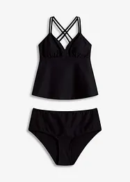 Tankini (ens. 2 pces) en matière texturée, bonprix