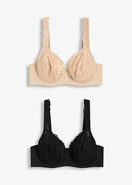 Lot de 2 soutiens-gorge avec dentelle, bonprix