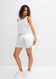 Short rayé taille élastiquée 100% coton, bonprix