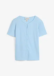 T-shirt texturé et boutonné, bonprix
