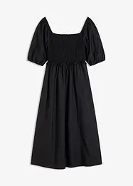 Robe midi à manches bouffantes et haut smocké, bonprix