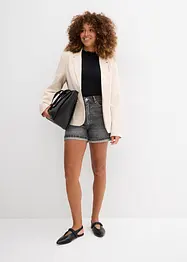 Short en jean taille haute, peu extensible, bonprix