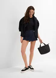 Jupe-short en jean, taille mi-haute, bonprix