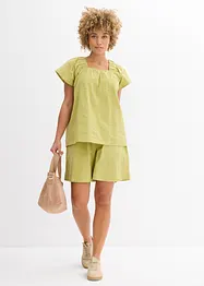 Short taille élastiquée en seersucker coton, bonprix