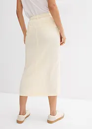 Jupe midi légère en lin mélangé, bonprix