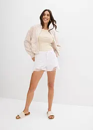 Short taille haute en twill, bonprix