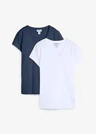 Lot de 2 T-shirts 100% coton, bonprix