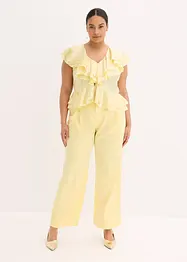 Blouse brillante à volants, bonprix